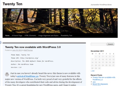 Website Lead Generation – Twenty Ten Theme Update